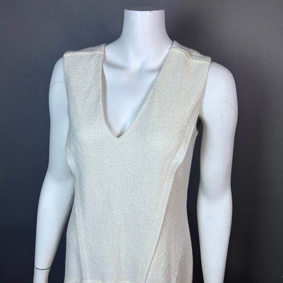 Ann Taylor dress size 4 felt boucle wool cream drop waist school girl minimalist - Picture 4 of 13